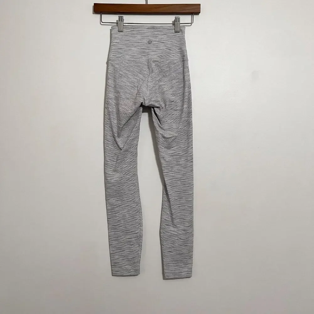 Lululemon White and Grey High Rise Wunder Under 25" Leggings - Picture 4 of 6